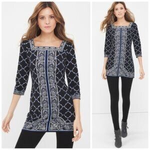 White House Black Market Christie Printed Tunic Top